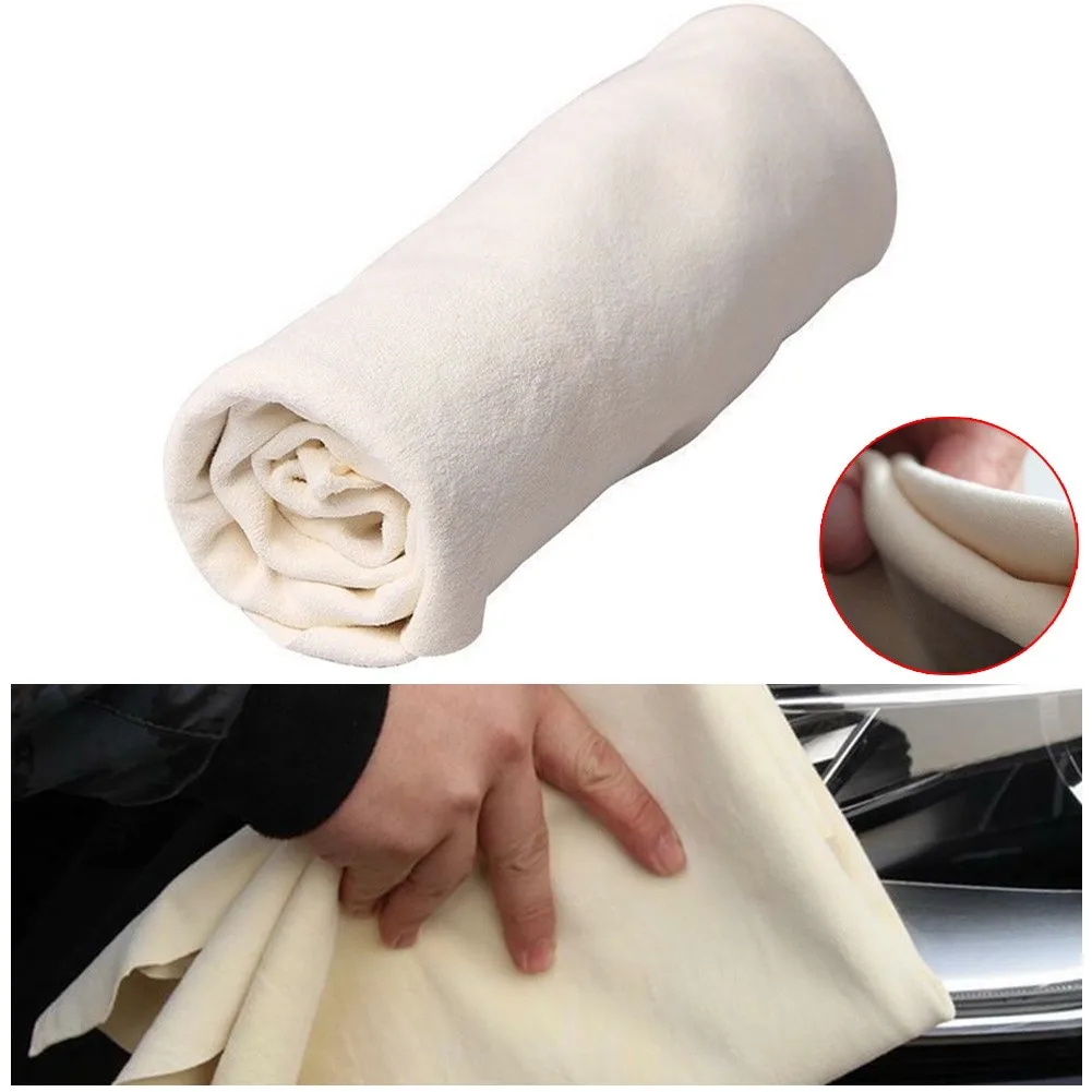 NaturalChamoisLeatherCarWashingTowelsSuperAbsorbentCarHome