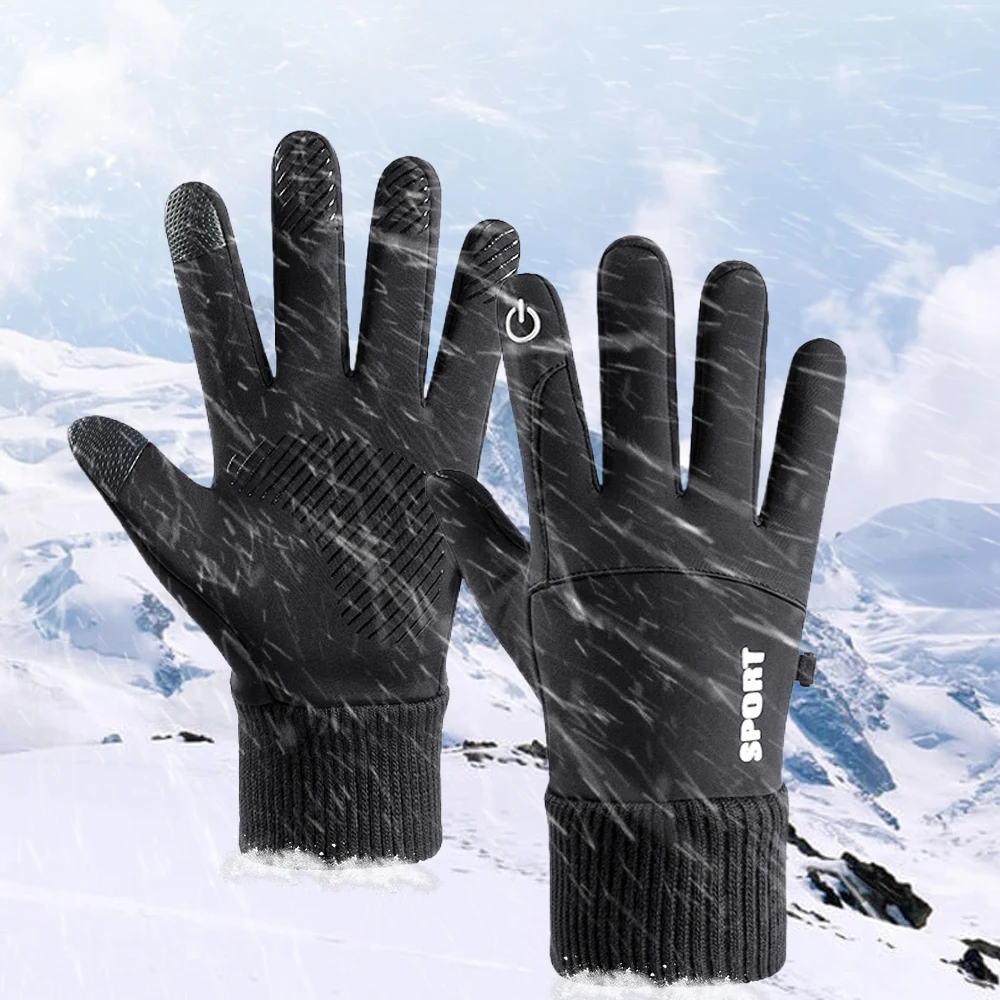 Winter gloves waterproof thermal touch panel mens ladies windproof warm gloves cold weather flexible lightweight