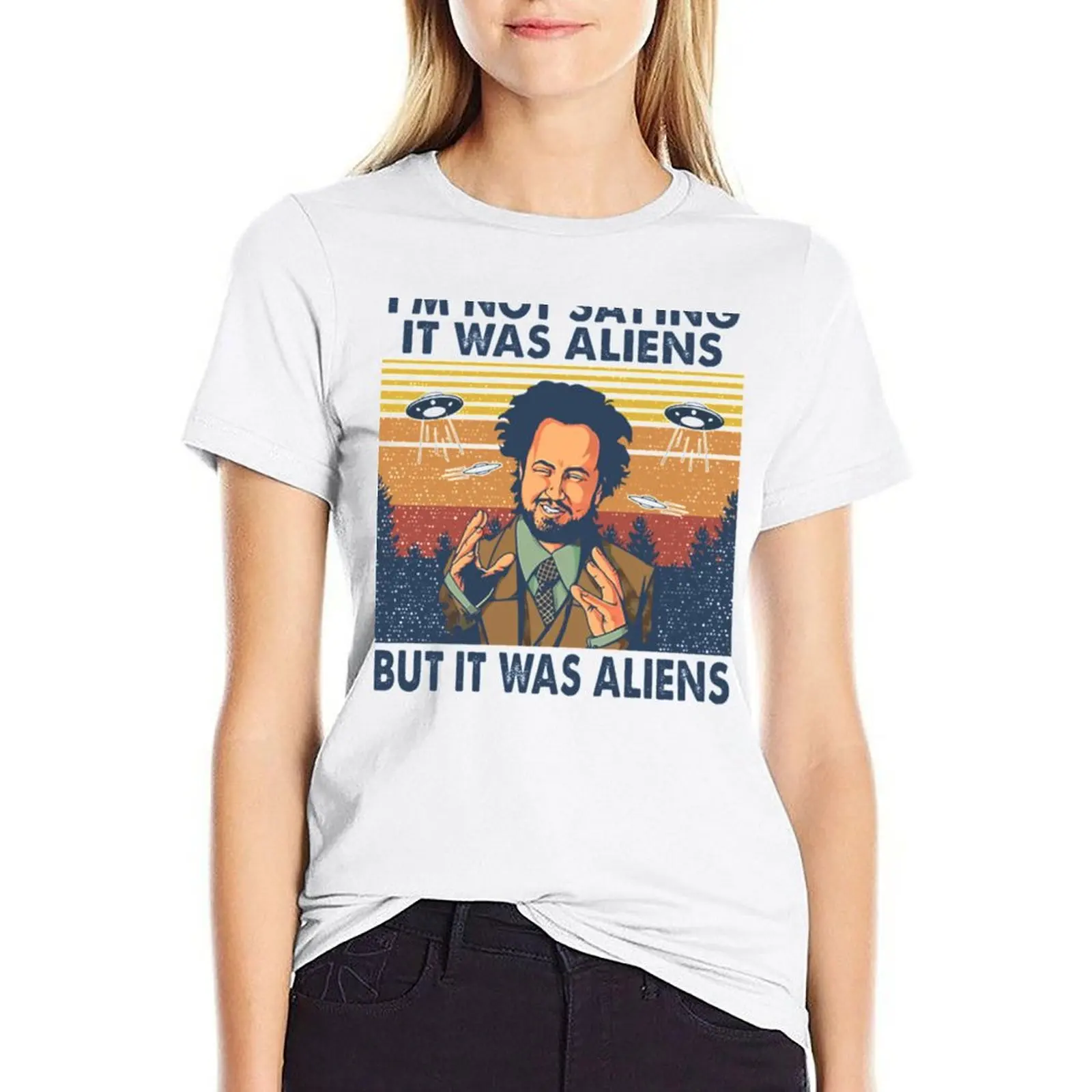 

It Was Aliens Shirt T-shirt summer tops oversized designer clothes Women luxury