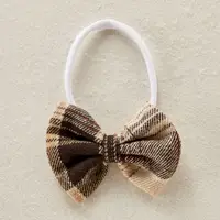 hibobi Autumn 2-Piece Set Baby Girl Plaid Print Bow Decor Color-Block 2 In 1 Dress With Headband For 1-3 Year Old Baby Girls 6