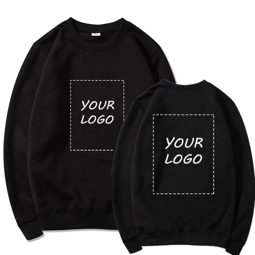 Custom Logo Crewneck Sweatshirts Men Women Your Design Brand Printed Harajuku Fashion Casual Fleece DIY Gift Couple Pullovers