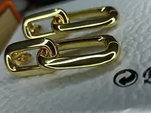 Wysokiej jakości damskie kolczyki osobowość stylizacja ciśnienie oleju Logo delikatne eleganckie popularne duże marki prezenty L kształt biżuterii tanie tanio Miedziane CN (pochodzenie) Metal Klasyczny moda kolczyki wiszące Nieregularne Kobiety