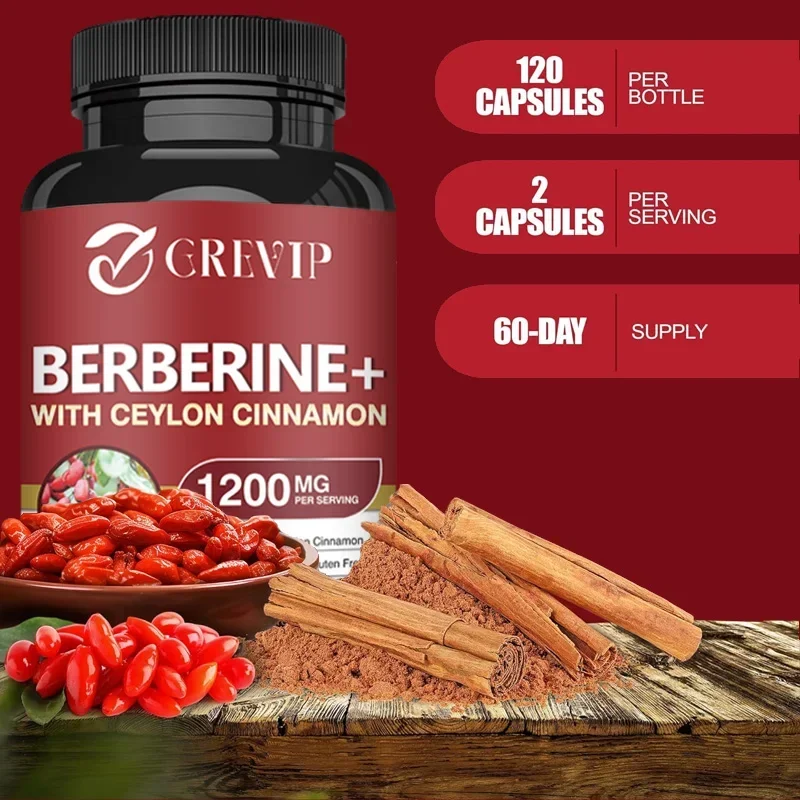 Berberine Capsules Berberine HCl 1200 mg Supports Detoxification and Digestive Health