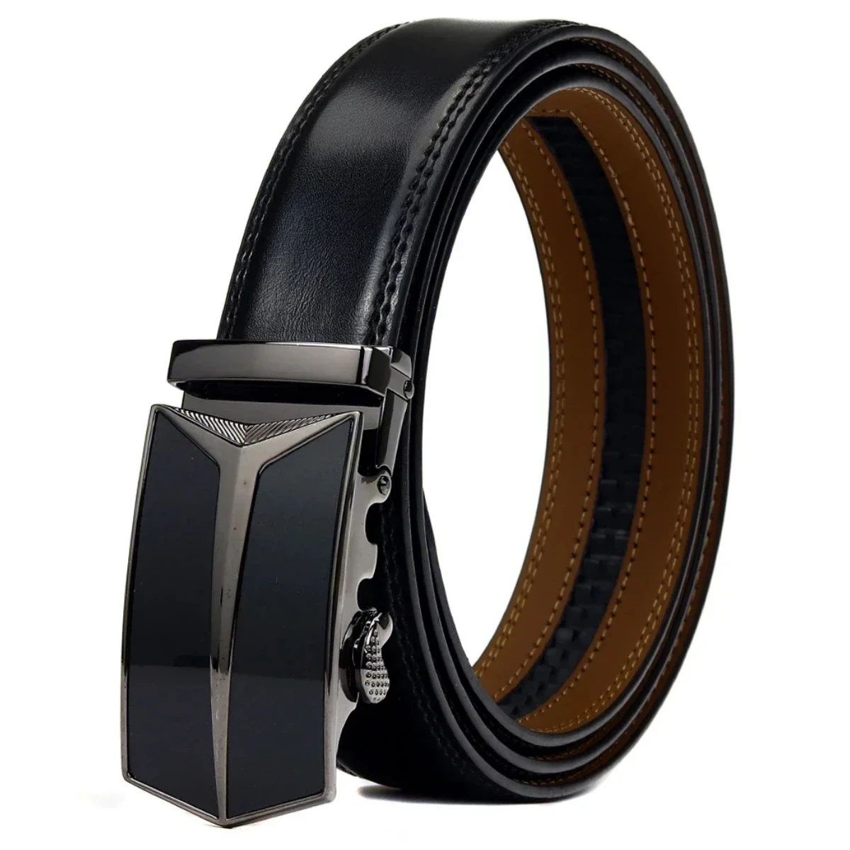

2024 New Men's Belt Cowhide Black Genuine Leather High Quality Automatic Buckle Belt Luxury Design Multiple Styles