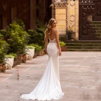 Sweet Lace Women Wedding Dresses Shoulder Straps Vintage Bridal Gowns Shining Fabric Decal Design Vestidos De Novias Customized 2