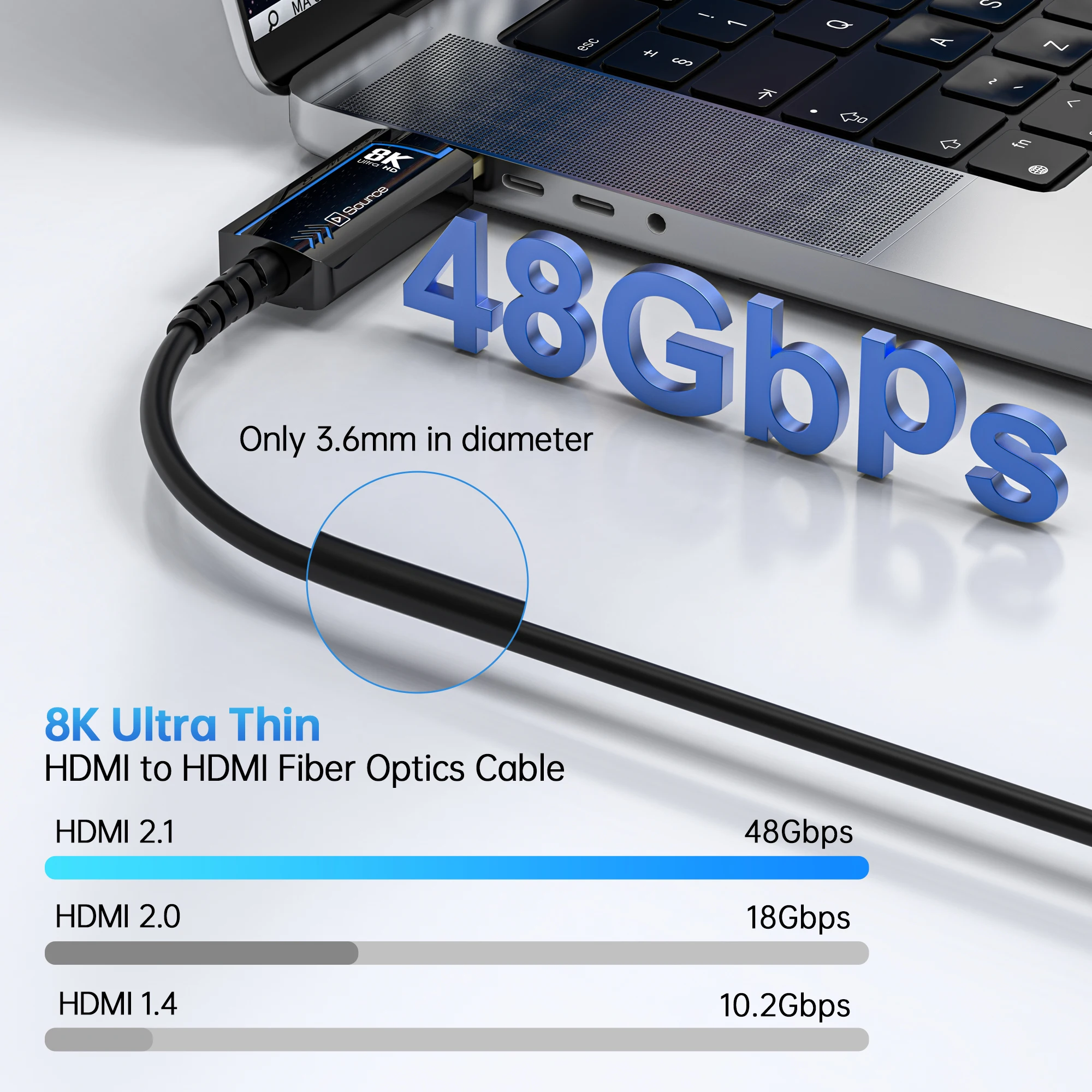 Ultra High-Speed 8K HDMI 2.1 Fiber Optic Cable