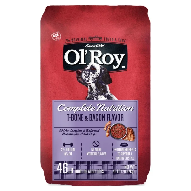 

Корм для собак Ol' Roy, сухое питание T-Bone & Bacon Flavor, 46 фунтов