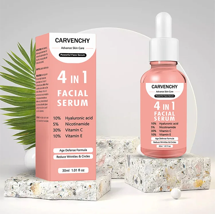 Ser facial antirid 4 în 1, albire, îndepărtează petele întunecate, micșorează porii, hidratant anti-îmbătrânire, hrănește îngrijirea pielii coreeană_voghion.com