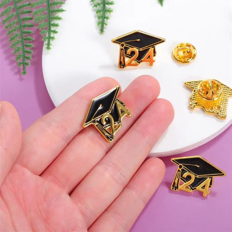 2024 졸업식 모자 옷깃 미니 금속 졸업식 옷깃, 세트 유니폼용 옷깃 핀, 2.5x1.9x1cm, 5 개