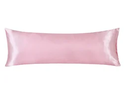 Luxurious 100% Satin Silk Body Pillowcase - Solid Color - 1Body size20x54in (Pink)