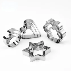 Deluxe Stainless Steel Cookie and Clay Cutter Set - Hearts, Stars, and Flowers (12 Pieces) (12 piece set)