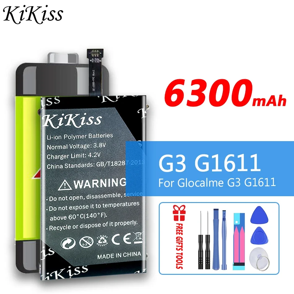 

Аккумулятор KiKiss большой емкости 6300 мАч для замены G3 G1611 для Glocalme G3 G1611