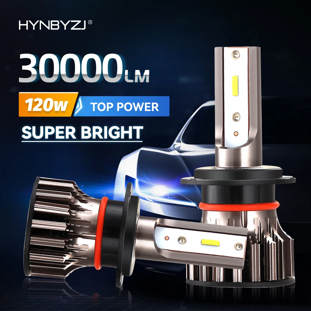 

HYNBYZJ H7 Led Headlight 6000K H1 H4 H8 H11 Led Bulb Fog Light 9012 Hir2 9005 HB3 9006 HB4 Auto Lamp 30000LM 120W