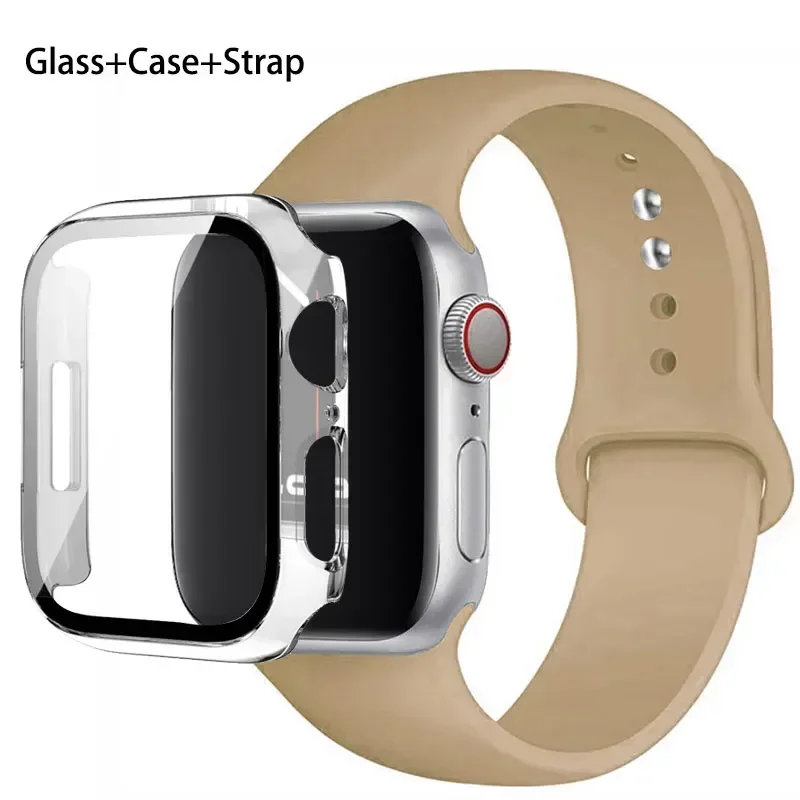 Premium Silicone Sport Band with Glass and Protective Case