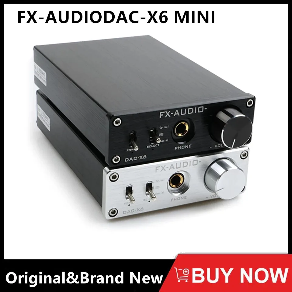 KGUSS FX AUDIO DAC-X6 Mini HiFi 2.0 Décodeur Audio Numérique DAC Entrée USB/Coaxial/Optique Sortie RCA/Amplificateur de Casque 24Bit/96KHz DC12V (Splitter