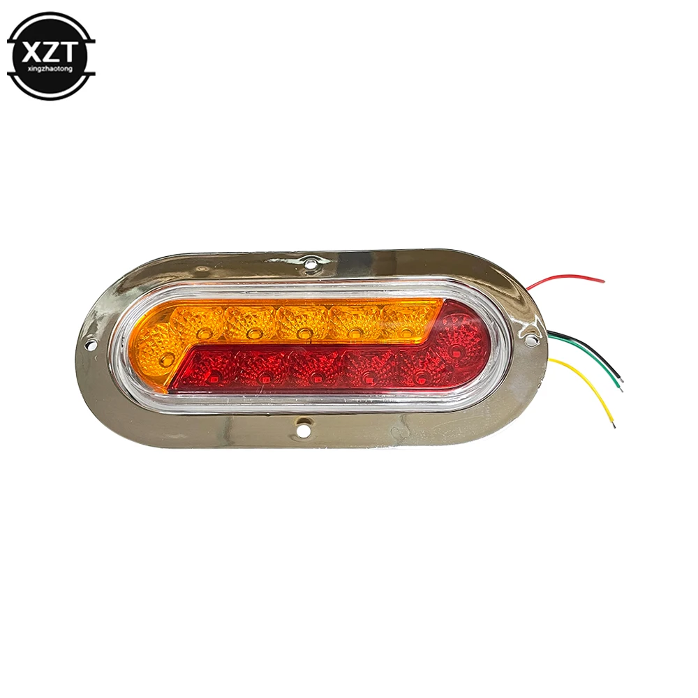 

12LED Oval Corner Side Marker LED Lights Outline Lamp Truck Trailer Van Bus 12V-24V Yellow Red Indicator Rear tail light
