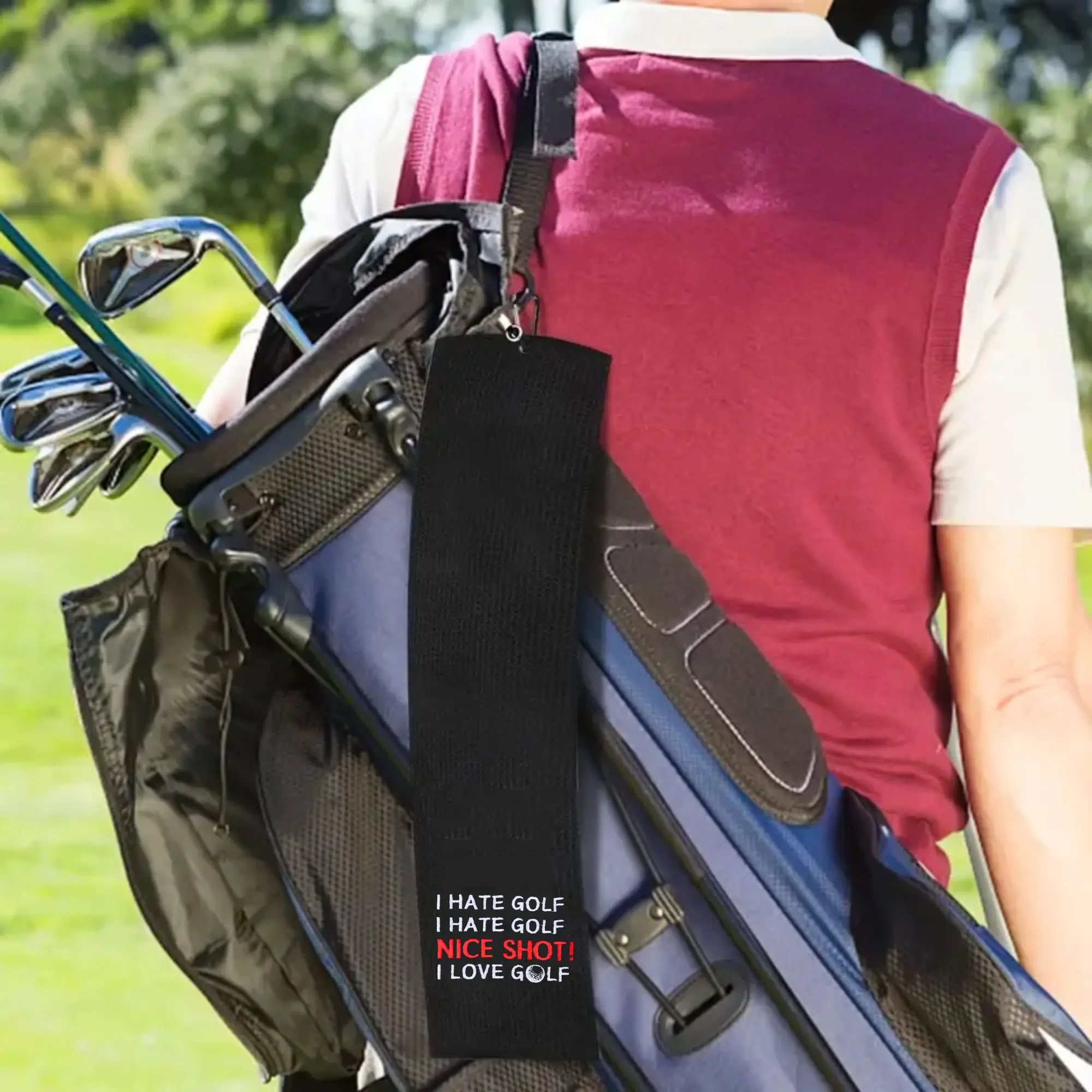 Golf Towel Funny Microfiber Embroidered For Bags Men&Women Accessories