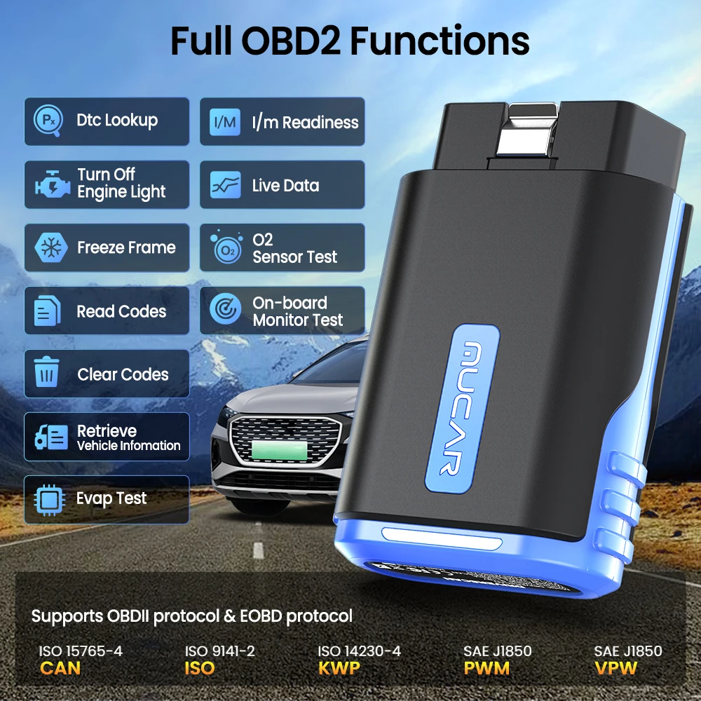 MUCAR DriverScan OBD2 Scanner Action Test Auto Diagnosis Full System 15 Reset OIL DPF BRAKE TCM Injector Car Diagnostics Tools