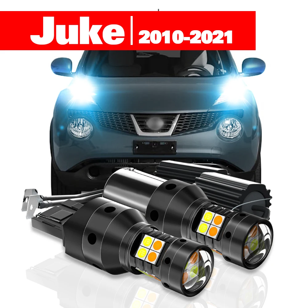 

For Nissan Juke F15 F16 2010-2021 Accessories 2pcs LED Dual Mode Turn Signal+Daytime Running Light DRL 2013 2014 2015 2016 2017