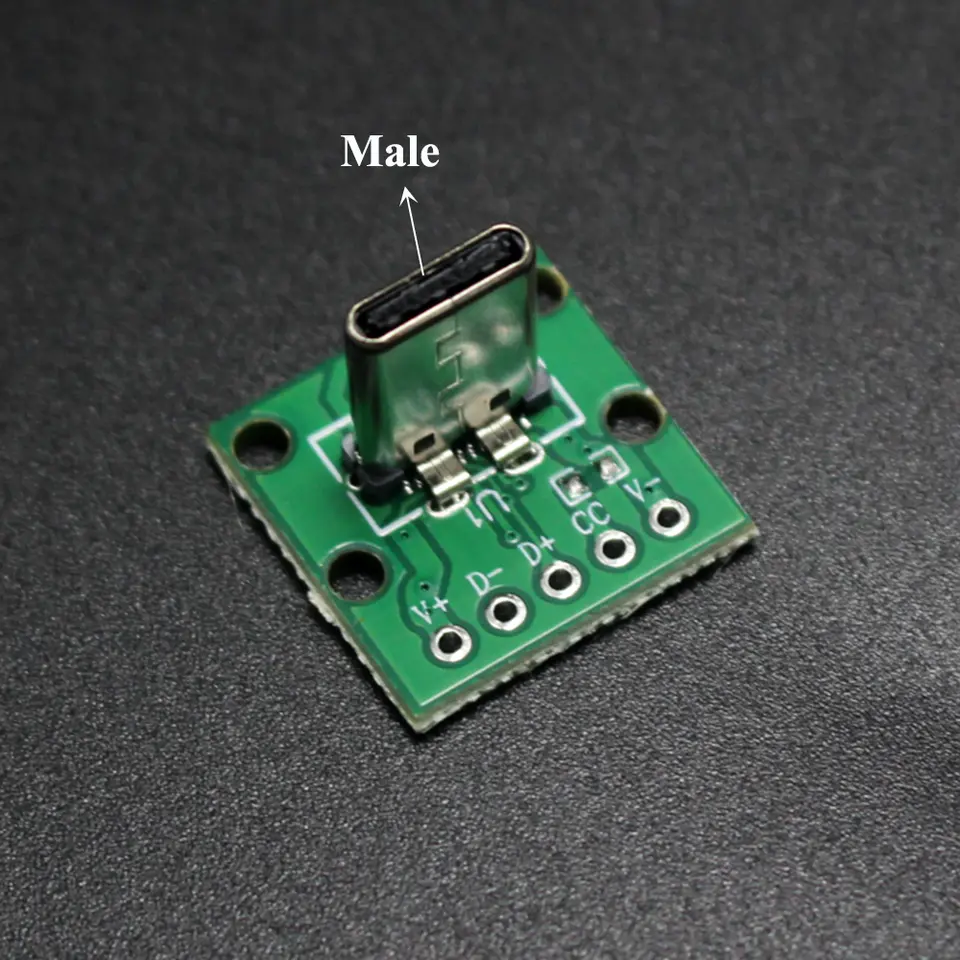 2/5Pcs USB-C Male Female Socket Breakout Board, 5Pin Adapter Module for DIY Projects, Charging and Data Transfer Applications image 3
