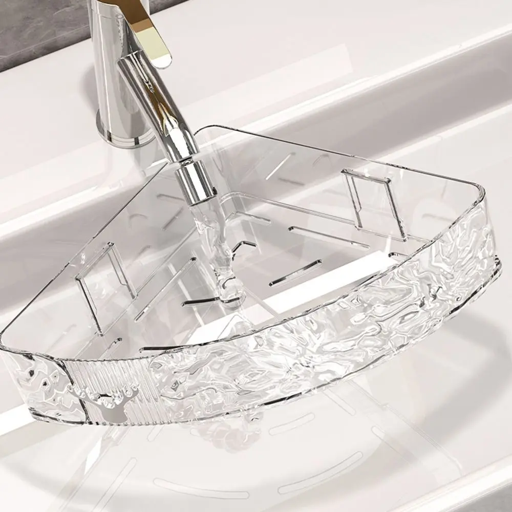 Water Ripple Bathroom Storage Rack Plastics Thickening Wall Storage Rack Punch Free Shower Gel Storage Rack Bathroom 2