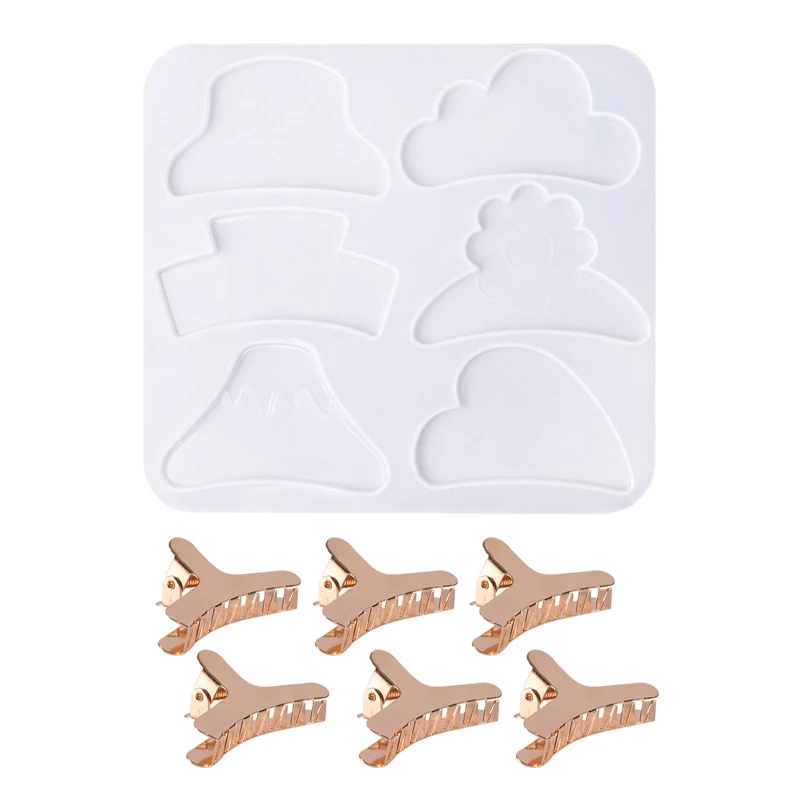 

Shiny Glossy Silicone Resin Molds Irregular Shark Hairpin Mold DIY Ornament Mold