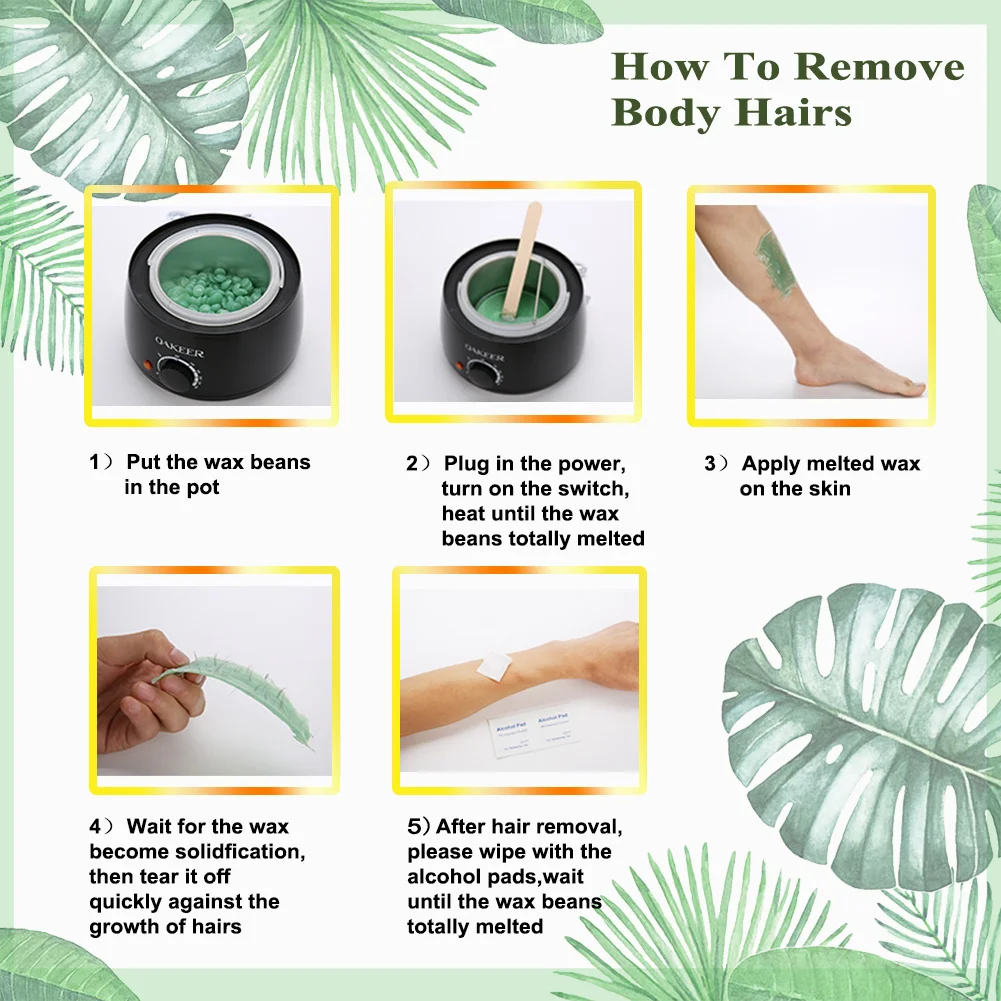 500ml Wax Heater Professional Hair Removal Paraffin Machine Warmer Waxing Kit Spa Depilatoria Wax Pot Salon for Hand Feet Home