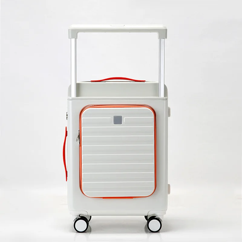 Reisekoffer mit rückseitig zu öffnendem Deckel und Rollen, modischer Trolley-Koffer für Handgepäck_voghion.com