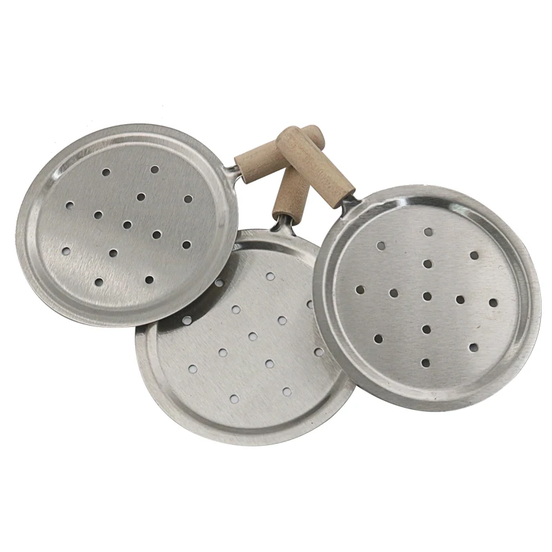 Diameter 66MM Shisha Hookah Water Pipe Charcoal Bowl Smoking Accessories Holder Wooden Handle Tools