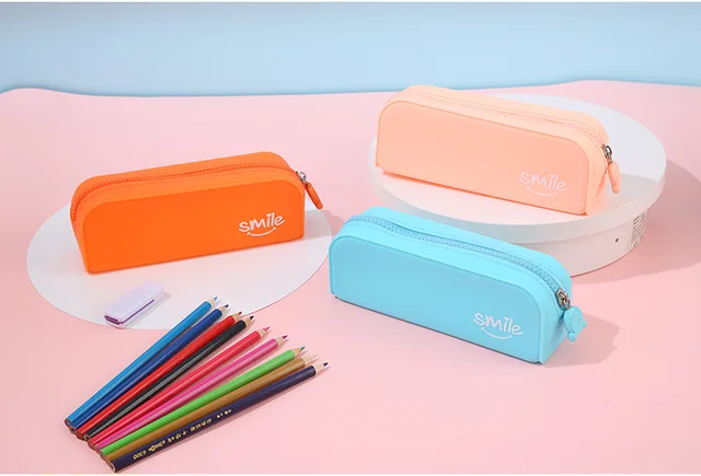 Buy Wholesale China New Supplier Silicone School Pencil Case Pencil Shape  Silicone Bag With String Cute Pencil Pouch With Display Box & Pen Case at  USD 0.95