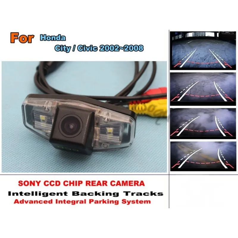 

Для Honda City 2002 ~ 2008/для Honda Civic 2001 ~ 2014 Смарт-треки Чип камера HD CCD интеллектуальная динамическая камера заднего вида