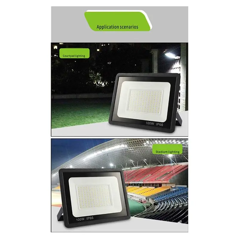 ABVC LED 투광등 AC220 100W 야외 방수 조명 스포트라이트 정원 현관 마당 램프 6500K