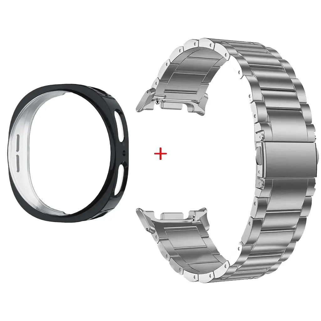 Luxury Stainless Steel Metal Strap with Full Coverage Case - Premium Bracelet Accessory