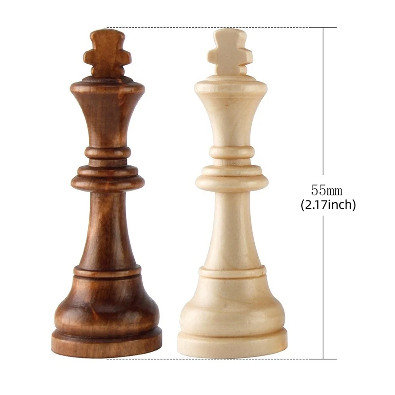 Wooden Chess Pieces 32pcs Complete Chessmen International Word Chess Set Piece Entertainment Accessories