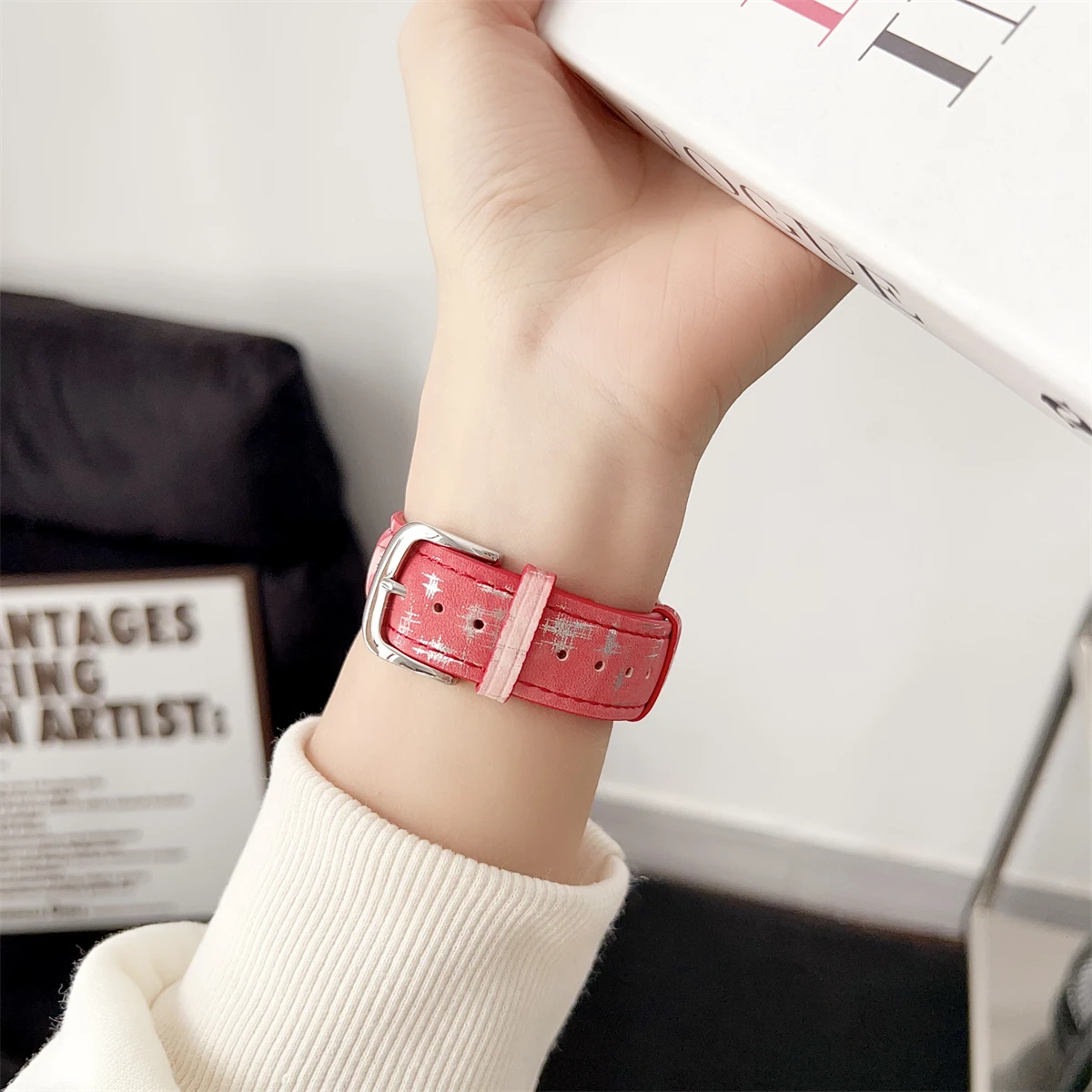 Correa de reloj para smartwatch de cuero pu correa de moda_voghion.com