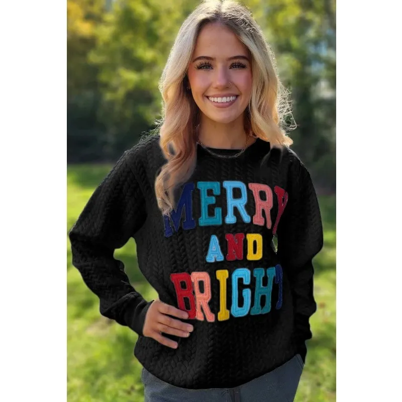 2024 Fashion Loose Letter Hoodies Sweatshirt For Women Autumn And Winter Sweatshirt Long Sleeve O Neck Pullover Top Xmas Costume