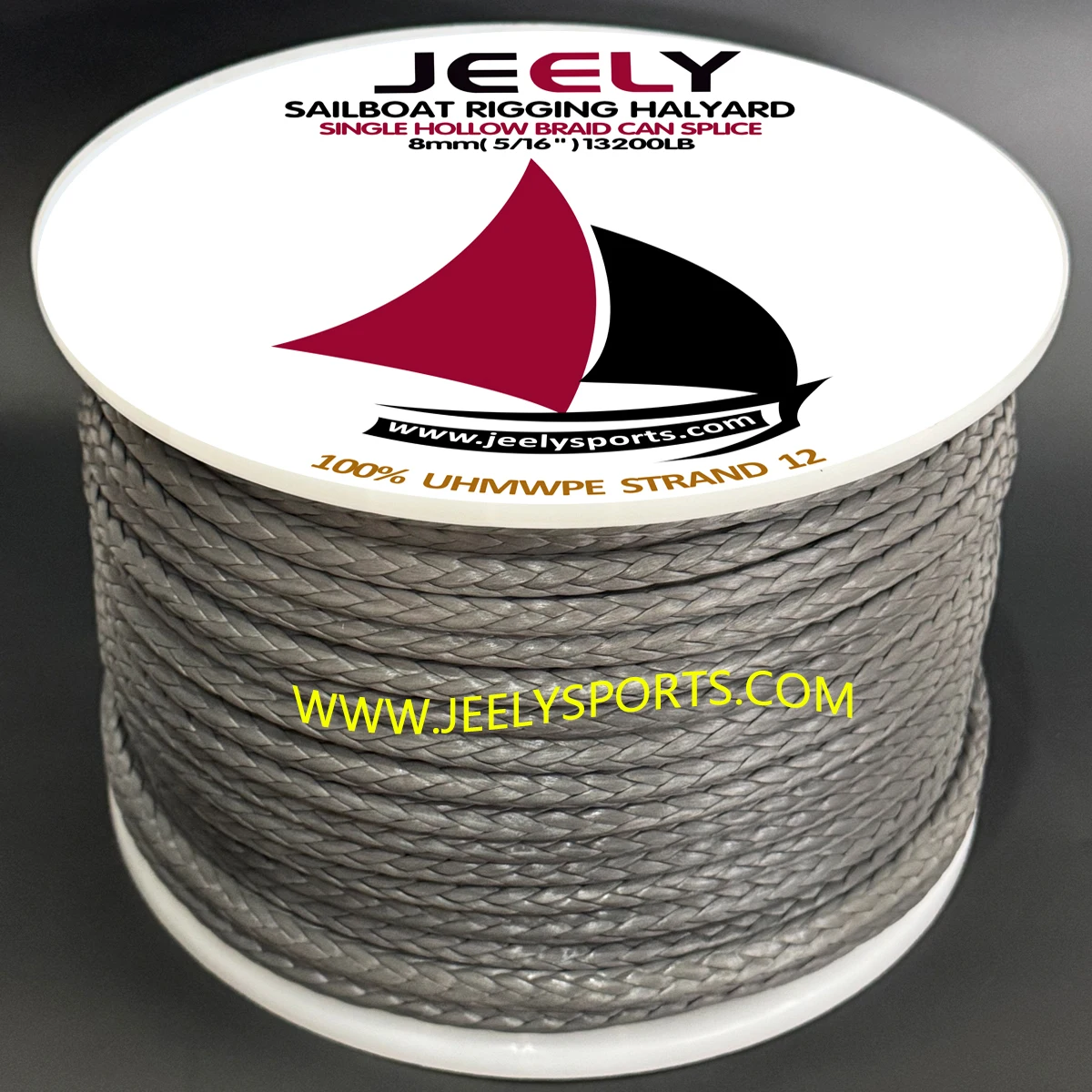 Jeely 13200LB 8MM 5/16'' Cuerda de cabrestante marino trenzada UHMWPE 5m/10m