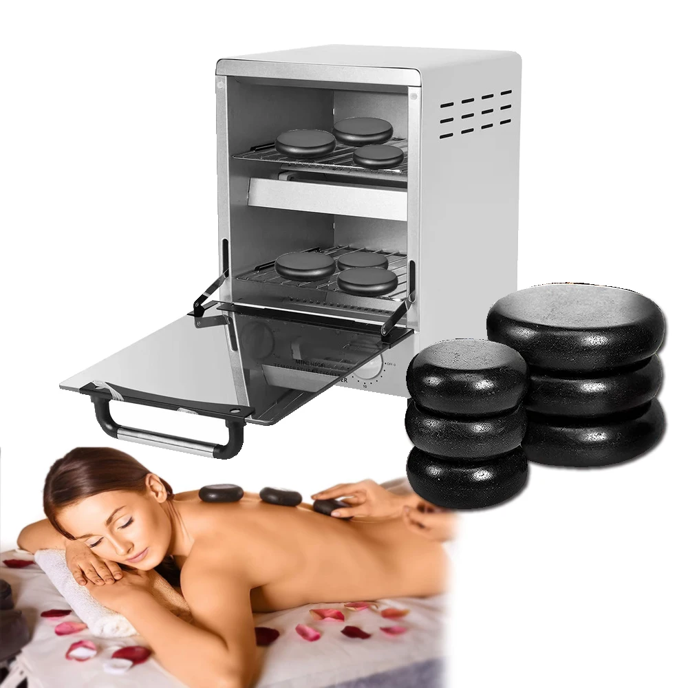 Massage Stone Heater Carbinet Professional Adjustable 12L High Temperature Warmer Box For Hot Massager Therapy Timer Control