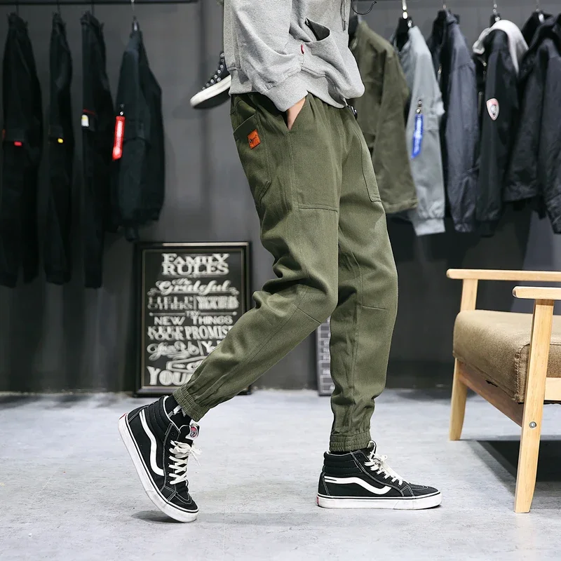 

YASUGUOJI Military Tactical Cargo Pants Men Ankle-Length Men Pants Chinos Joggers Boost Military Casual Cotton Pants Hip Hop