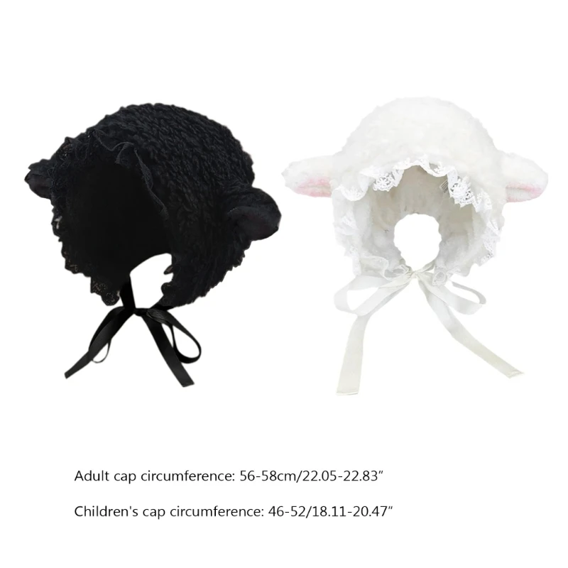 Fluffy Costume Hats Christmas Gift Warm Soft Lovely Lamb Cosplay Bucket Hat Outdoors Warm Winter fur hat winter hat wool hat