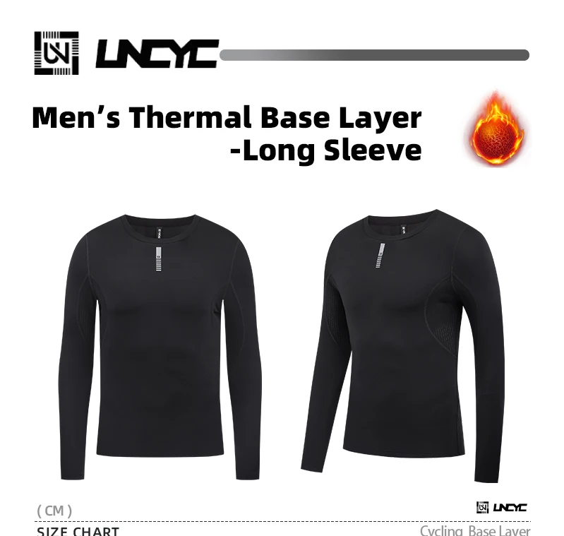 Description Picture 2 of itemUNCYC Men's Cycling Base Layers Winter& Autumn Bicycle Undershirt Long Sleeve Thermal Fleece Road Bike Cycling Base Layer