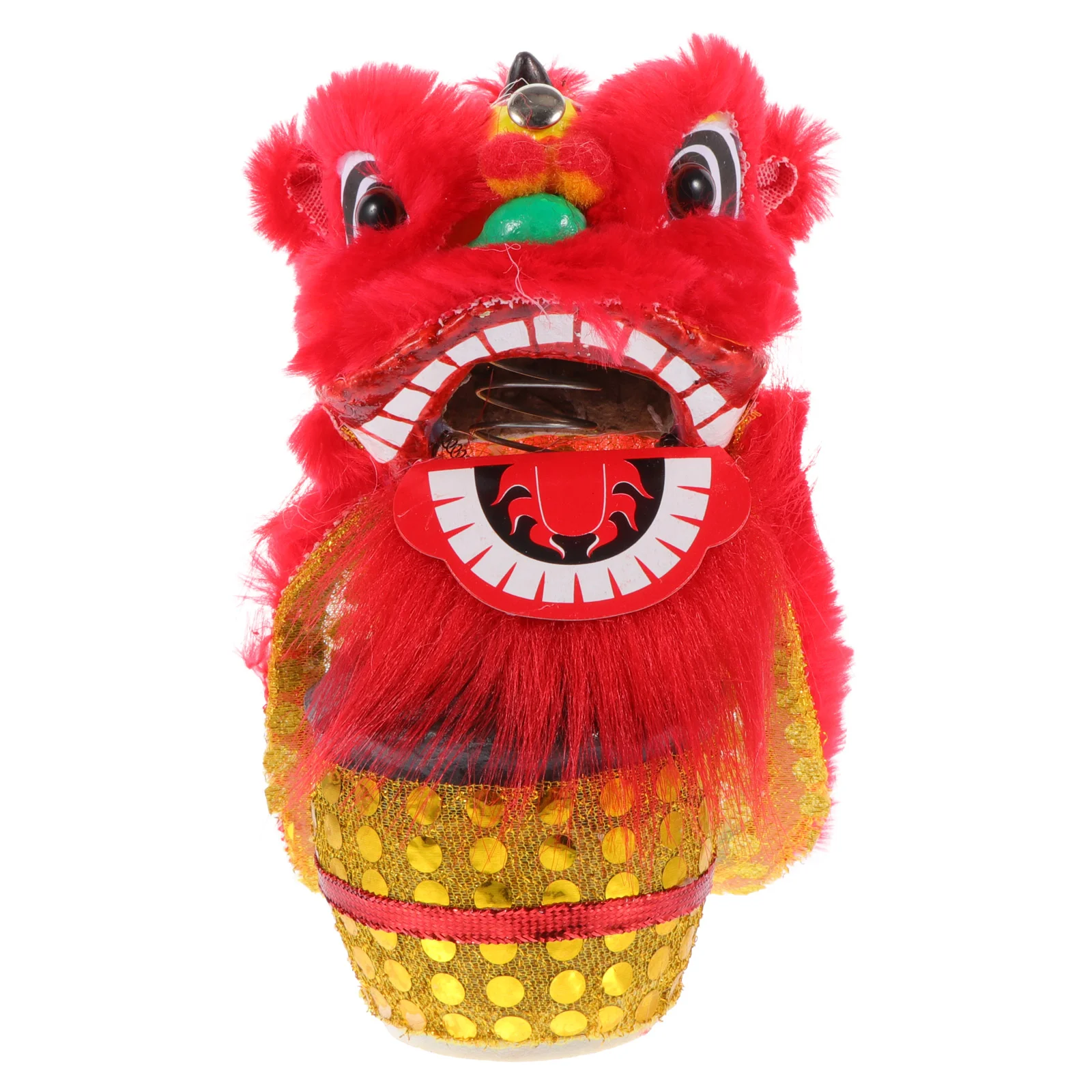 

Lion Drum Ornament Dance Decorations Desktop Chinese Style Ornaments Crafts Artificial Wool Folk Toys Festive