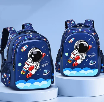 Children's Shoulder Bag Kid Backpack Cartoon 3D Stereoscopic Astronaut Little Boy Dream Schoolbag Waterproof Elementary School 1