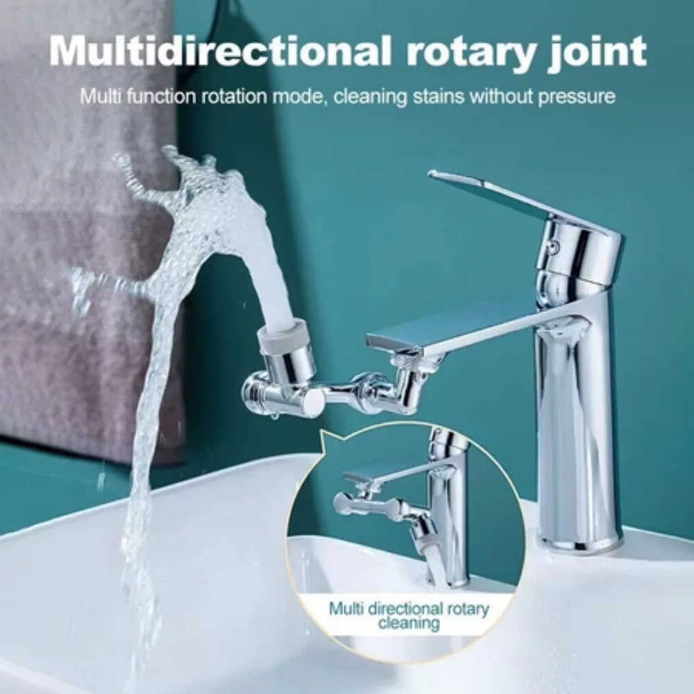 Multi-function Basin Faucet 1080-degree Lifting Anti-splash Water Nozzle Bathroom Face Brushing Rotating Extension Robotic Arm 2