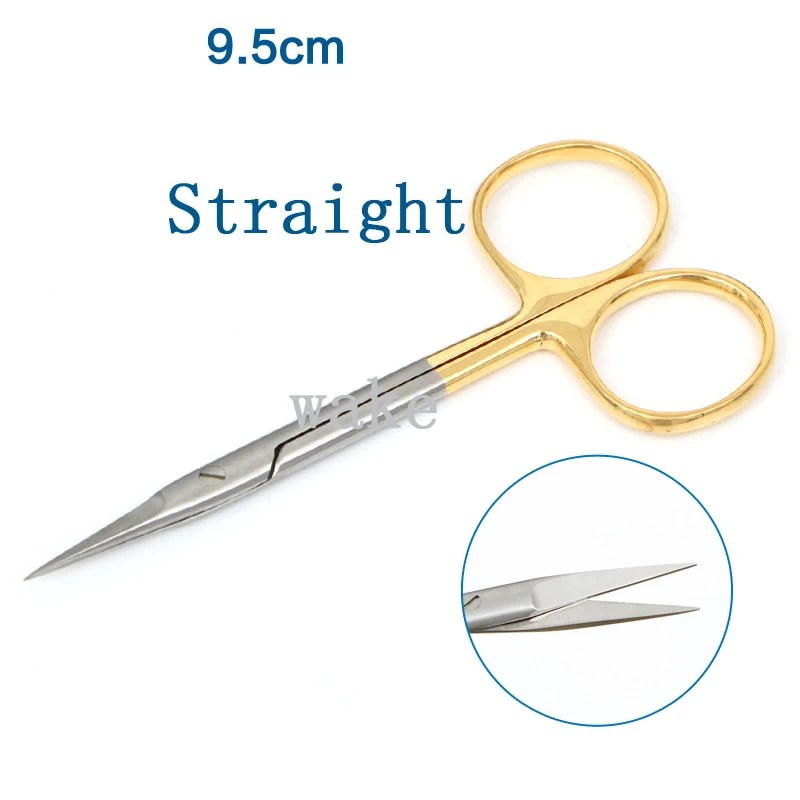 Dental Surgical Scissors Stainless Steel Needle Holder Plier Straight/Curved Tip Head Forceps9.5cm Medical Tools Surgical Instruments