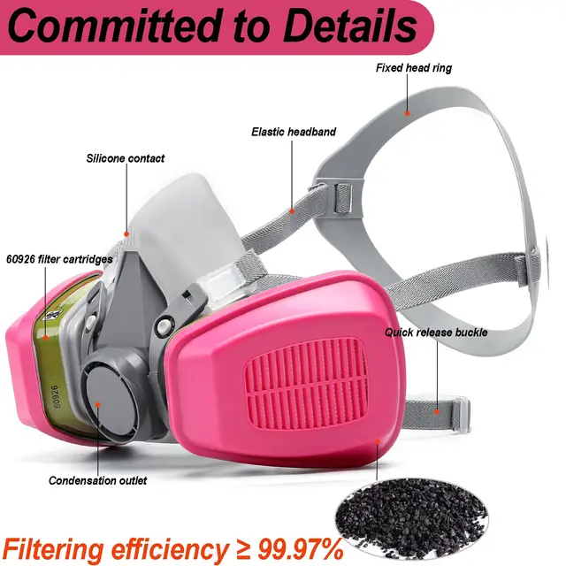 6200 Reusable Respirator Mask with 60926 Filters Effective Protection Against Organic Vapor Dust for Painting Chemicals Welding 4