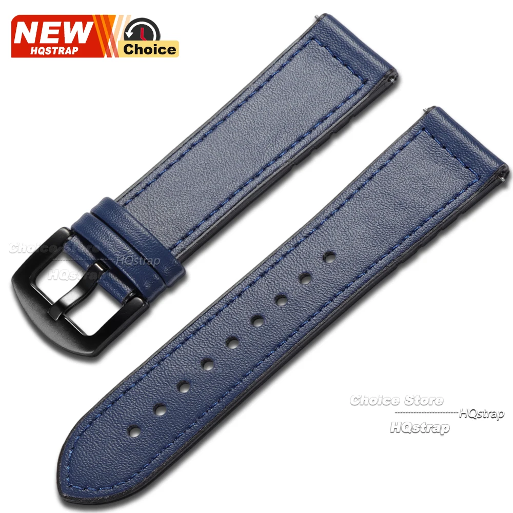 Silicone Smartwatch Leather Strap with Quick Release