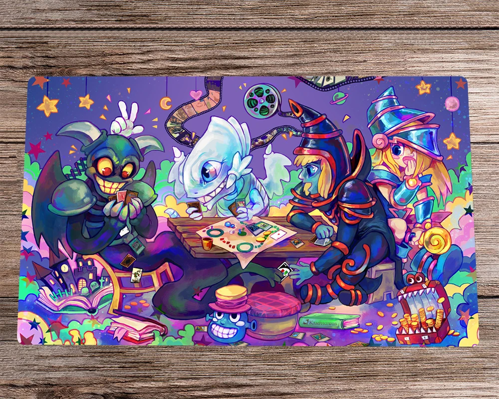 

YuGiOh Playmat Toon Monsters CCG TCG Playmat Anime Trading Card Game Mat & Free Bag Desk Mat Rubber Desk Pad Mousepad 60x35cm