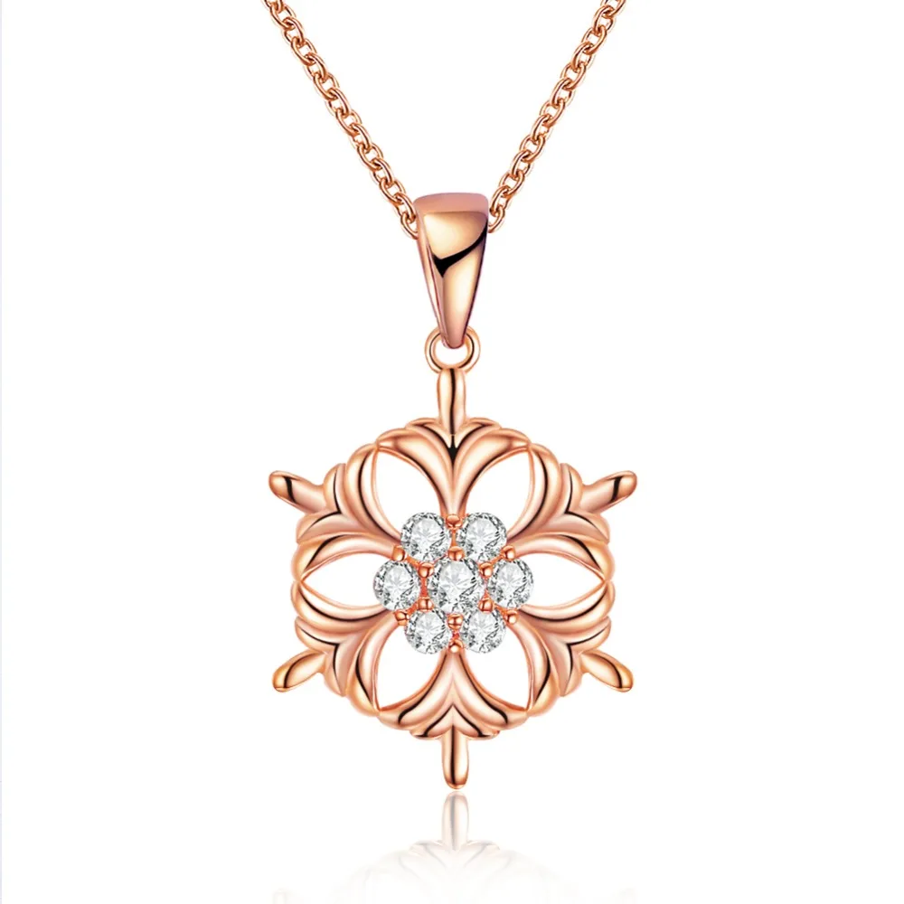 

T1013 Luxury 18K Rose Gold Plated Pendant Necklace Women Geometric NSCD Stone Jewelry Love Wedding Necklaces