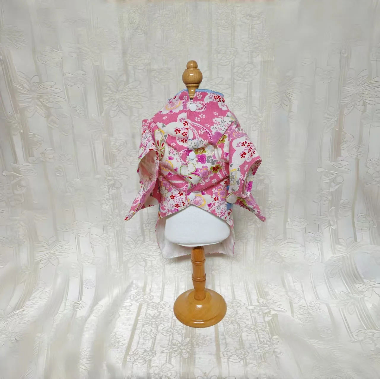 일본식 기모노 애완견 의류 고급 자수 수제 파티복 코트 소형 중형견 푸들 웨딩 의상